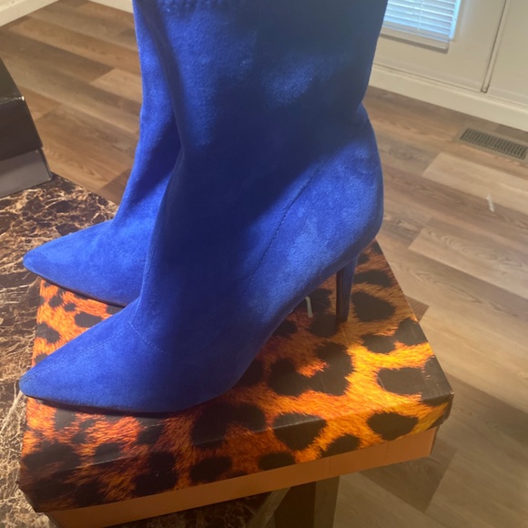 Royal Blue Bootie Heel - Picture 3 of 4